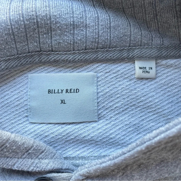 Billy Reid Medium Gray Mouline Shawl Pullover Sweatshirt - 22471 - Picture 5 of 9